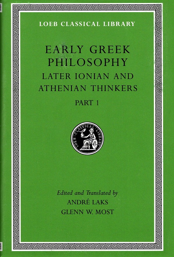 Early Greek Philosophy VI Later Ionian and Athenian Thinkers Part 1 L529