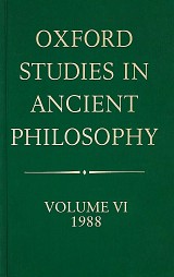 Oxford Studies in Ancient Philosophy  Volume VI: 1988