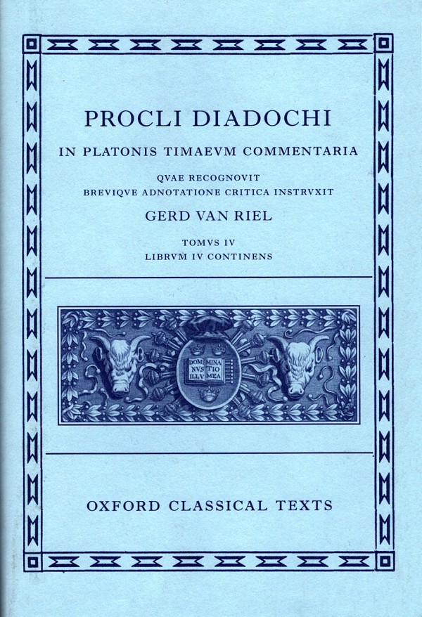 Procli Diadochi in Platonis Timaeum Commentaria IV